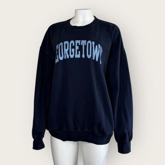 Brandy Melville | John Galt | Georgetown Crew Sweatshirt | Navy | OS - Picture 1 of 12